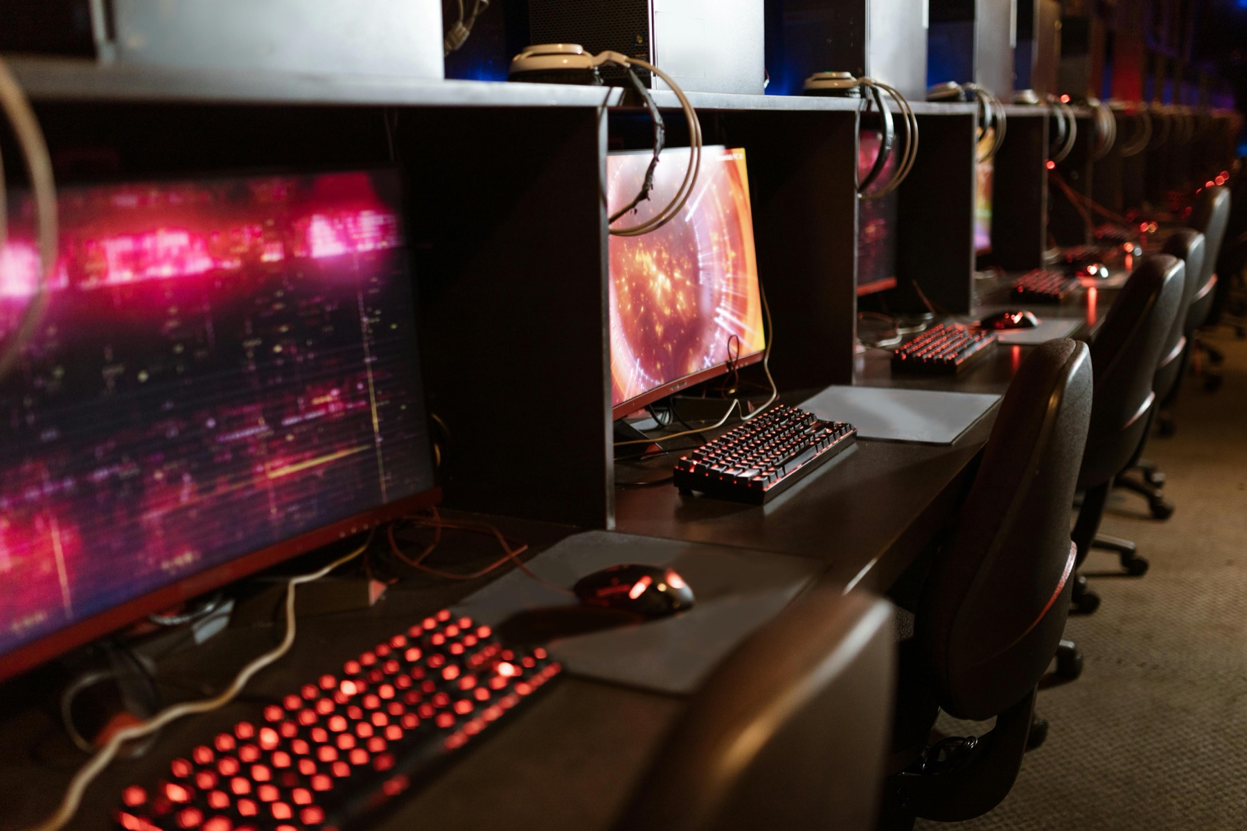 LAN center gaming stations