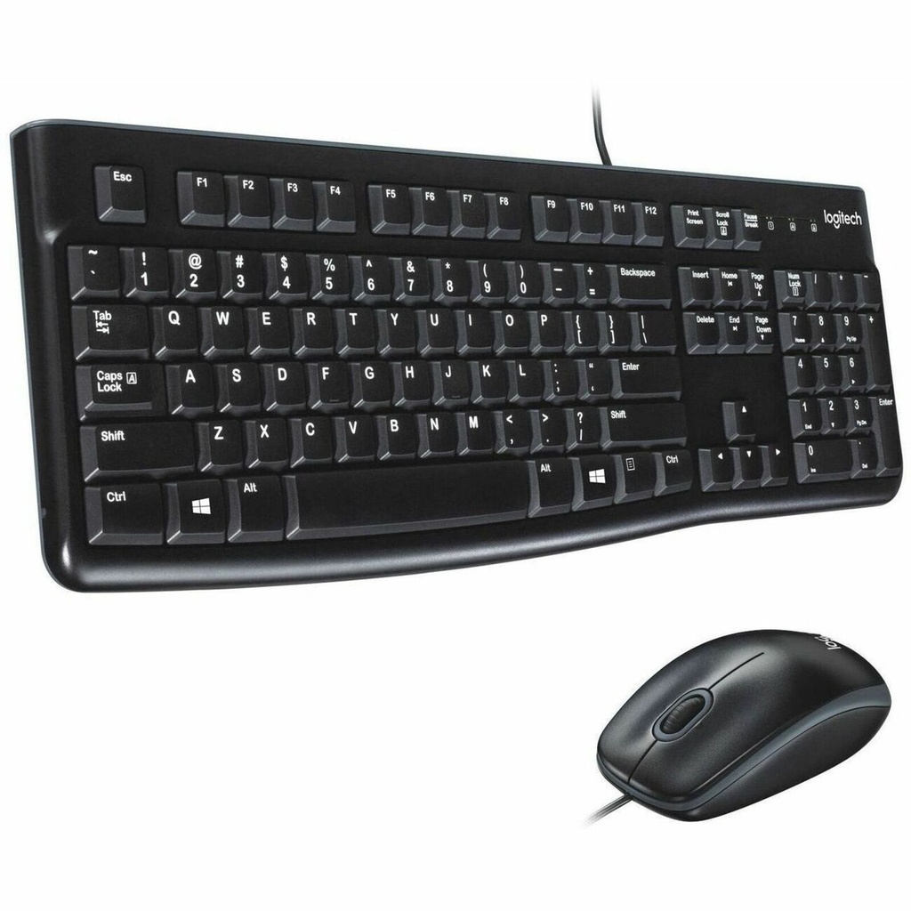 Logitech MK120 Wired Keyboard and Mouse Combo for Windows, Optical Wir