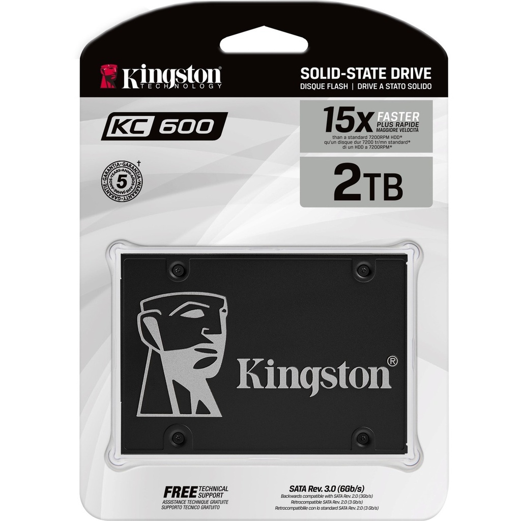 Kingston KC600 2 TB Solid State Drive - 2.5" Internal - SATA (SATA/600