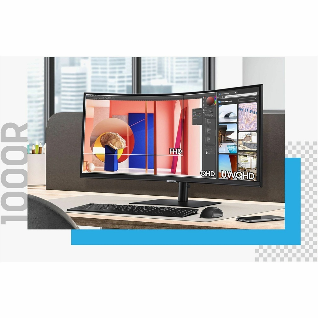 Samsung ViewFinity S6 S34C654VAN 34" Class Webcam UW-QHD Curved Screen