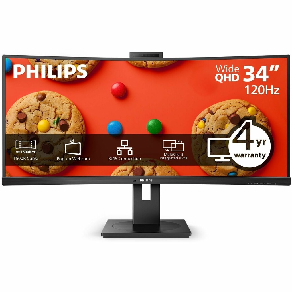 PHILIPS 34B1U5600CH 34 inch Monitor, Curved , LED, UltraWide QHD, USB-