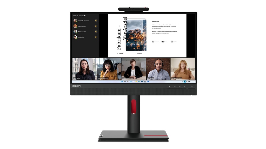 Lenovo ThinkVision TIO22Gen5 22" Class Webcam Full HD LED Monitor - 16