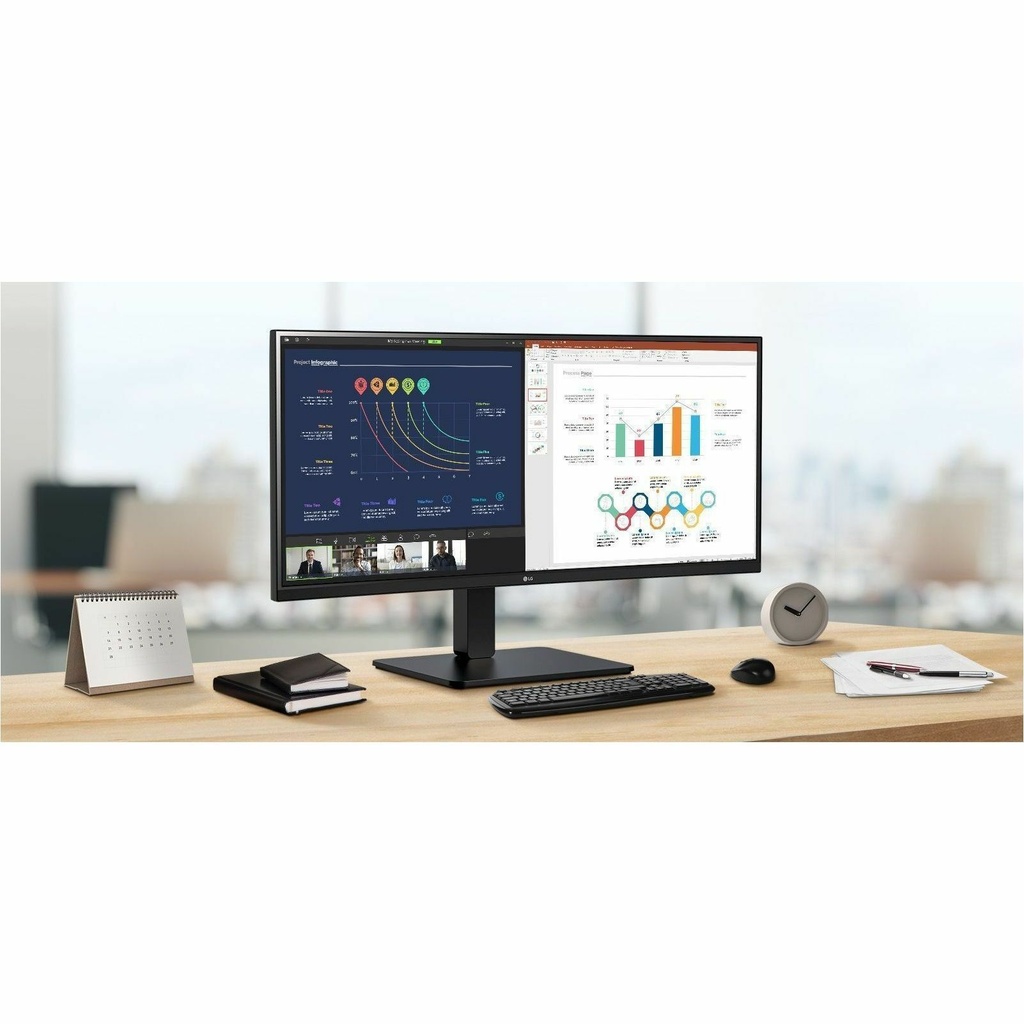 [DH-34BA85QEB] LG 34BA85QE-B 34" Class Webcam UWQHD Curved Screen LED Monitor - 21:9