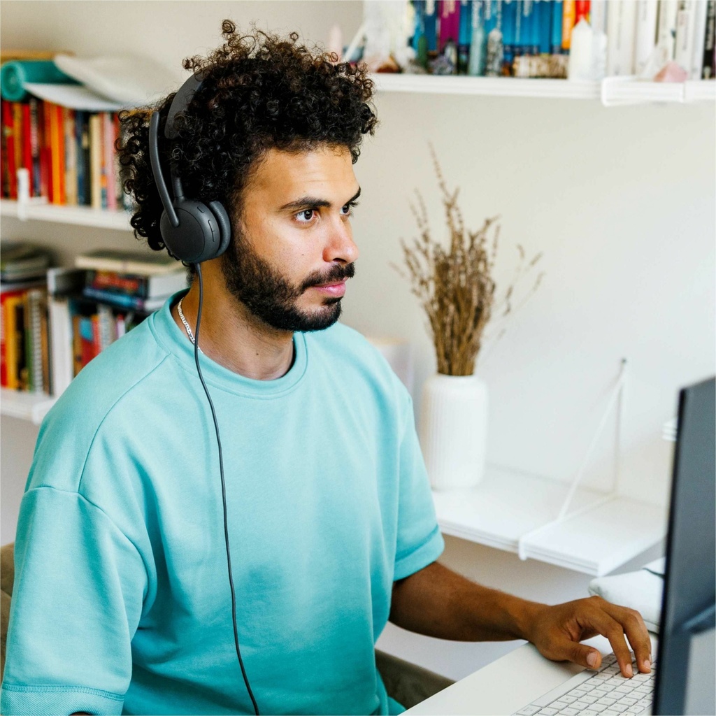 Logitech Zone Wired 2 - Noise-Canceling Headset with Adaptive Hybrid A