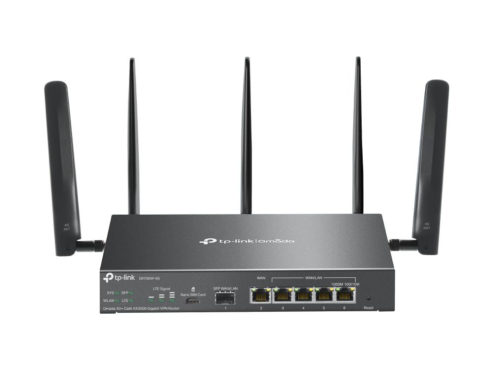 [TDS-9720652] Omada 4G+ Cat6 AX3000 Gigabit VPN Router PORT: 1 Gigabit SFP WAN/LAN P