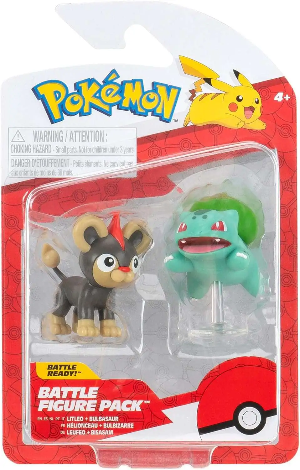 [XY-F95007AC-02-POKEMON-BATTLE-FIGURE-] Pokemon Battle Figure 2-Pack: Litleo & Bulbasaur (#5, Wave 19)