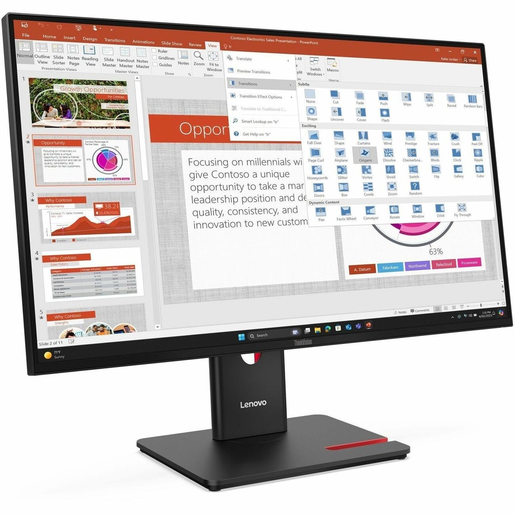 [DH-64A5MAT6UZ] Lenovo ThinkVision T27-40 27" Class Full HD LED Monitor - 16:9 - Eclip
