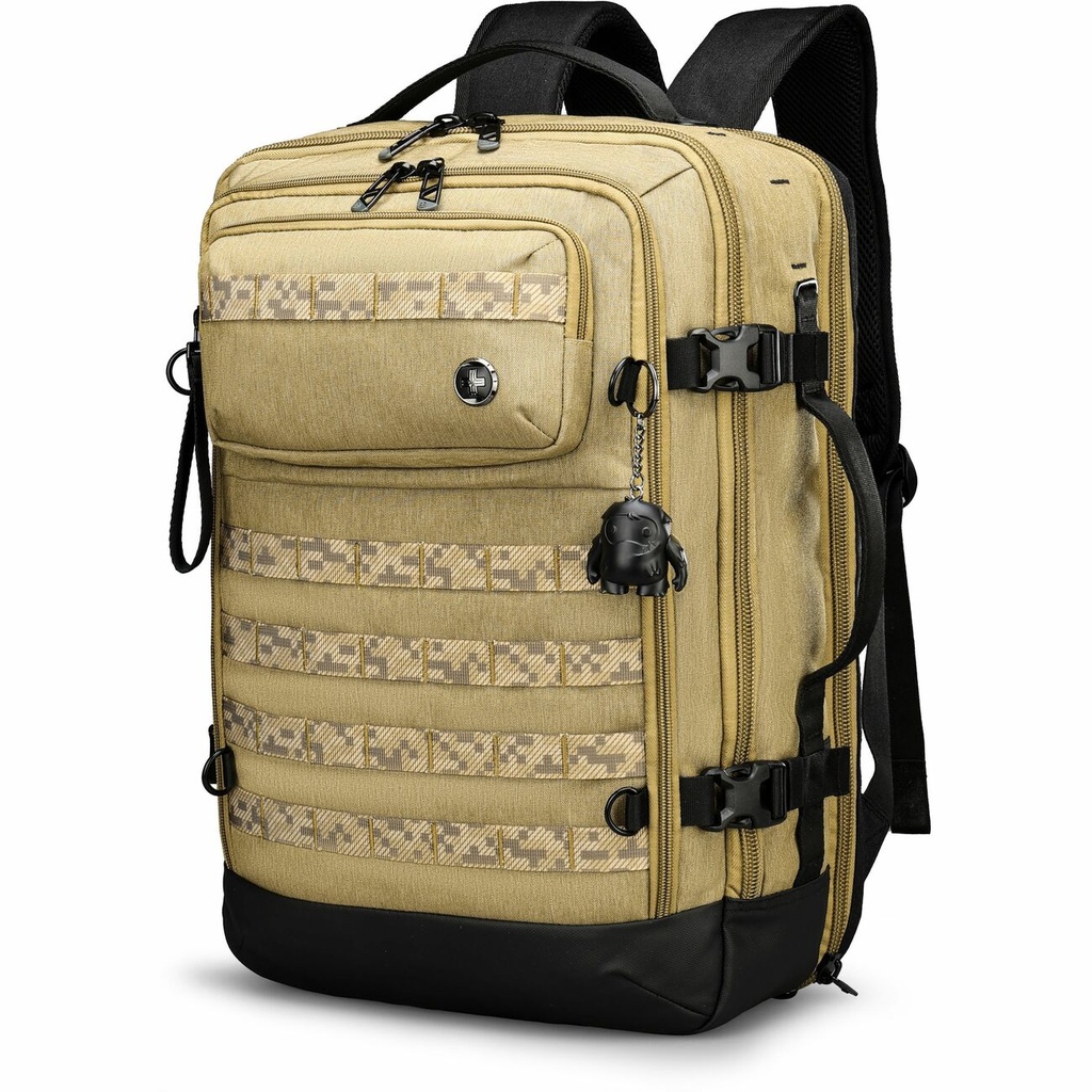 Swissdigital BERG PRO Khaki XL Backpack - TSA-Friendly Backpack with U